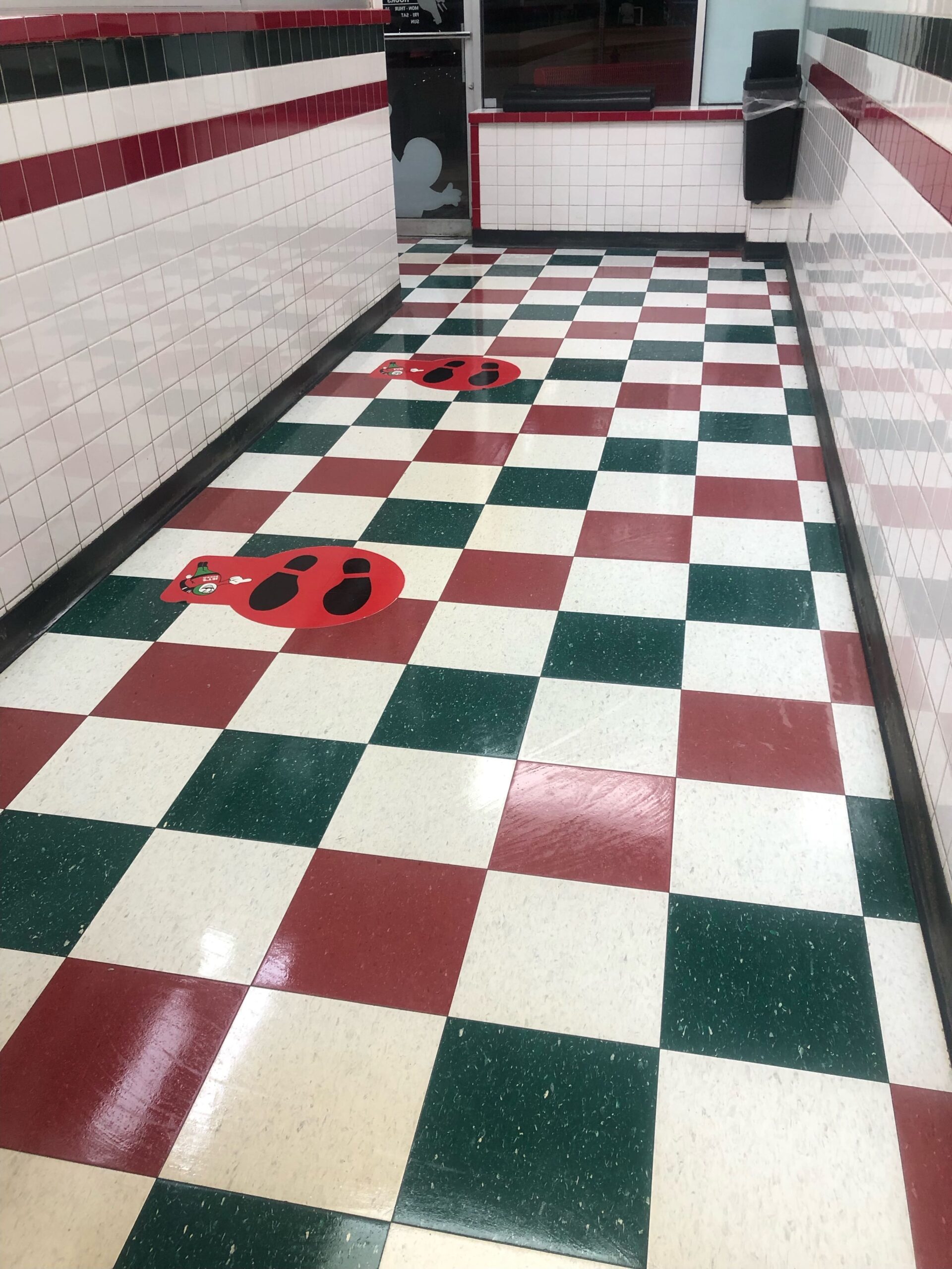 Jets Pizza Lobby Floor after commercial Vinyl Floor Tile Cleaning