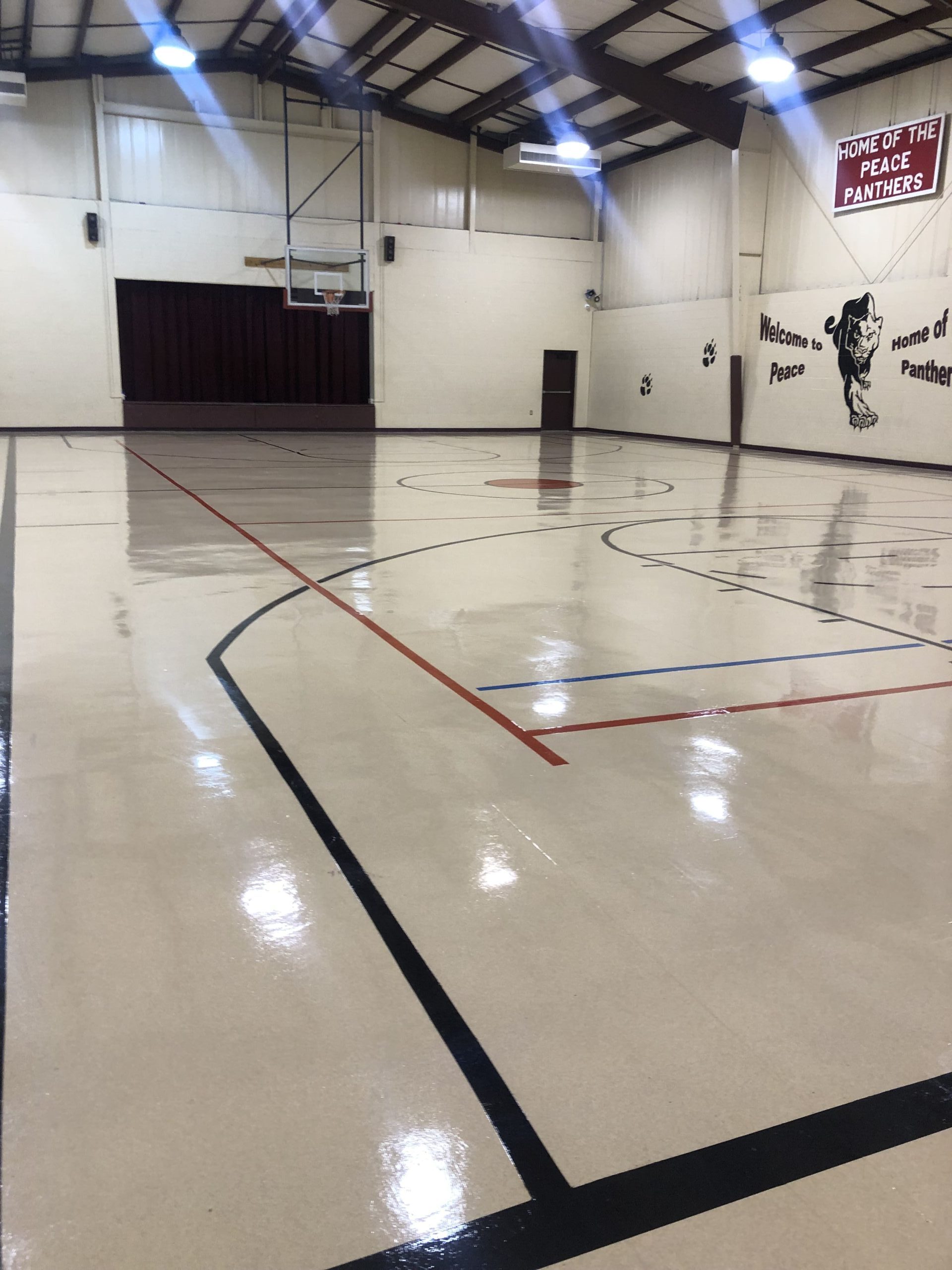 Peace Lutheran School Basketball stadium after floor cleaning