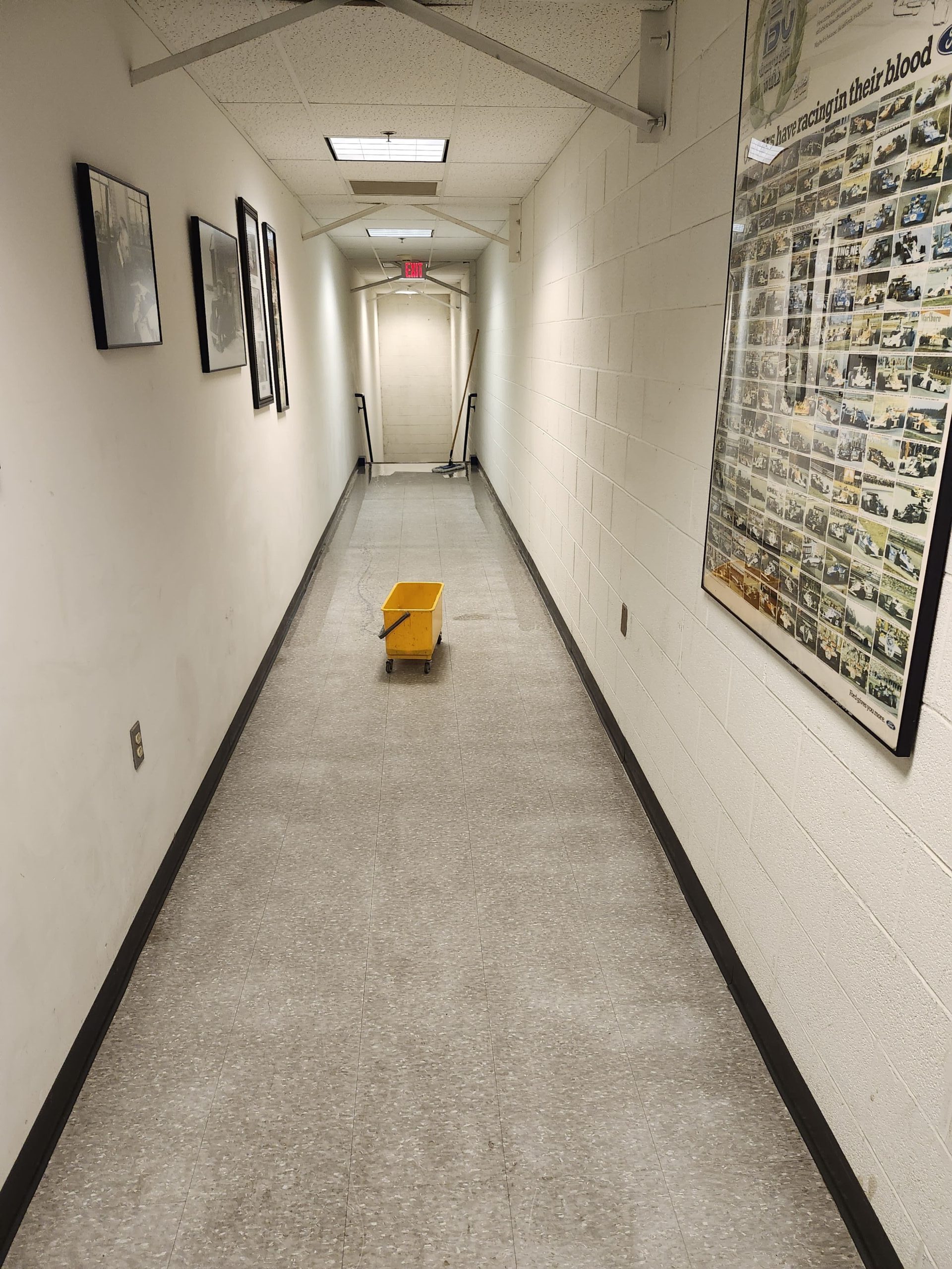 Dirt Vinyl Floor Tile being prepared for a commercial tile cleaning